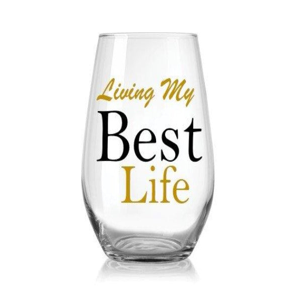 Custom Wine Glass | Stemless Wine Glass | Treasures of Pearl