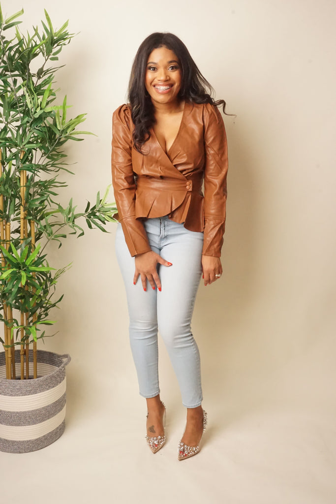 Vegan Leather Top | Heads Will Turn Top | Treasures of Pearl