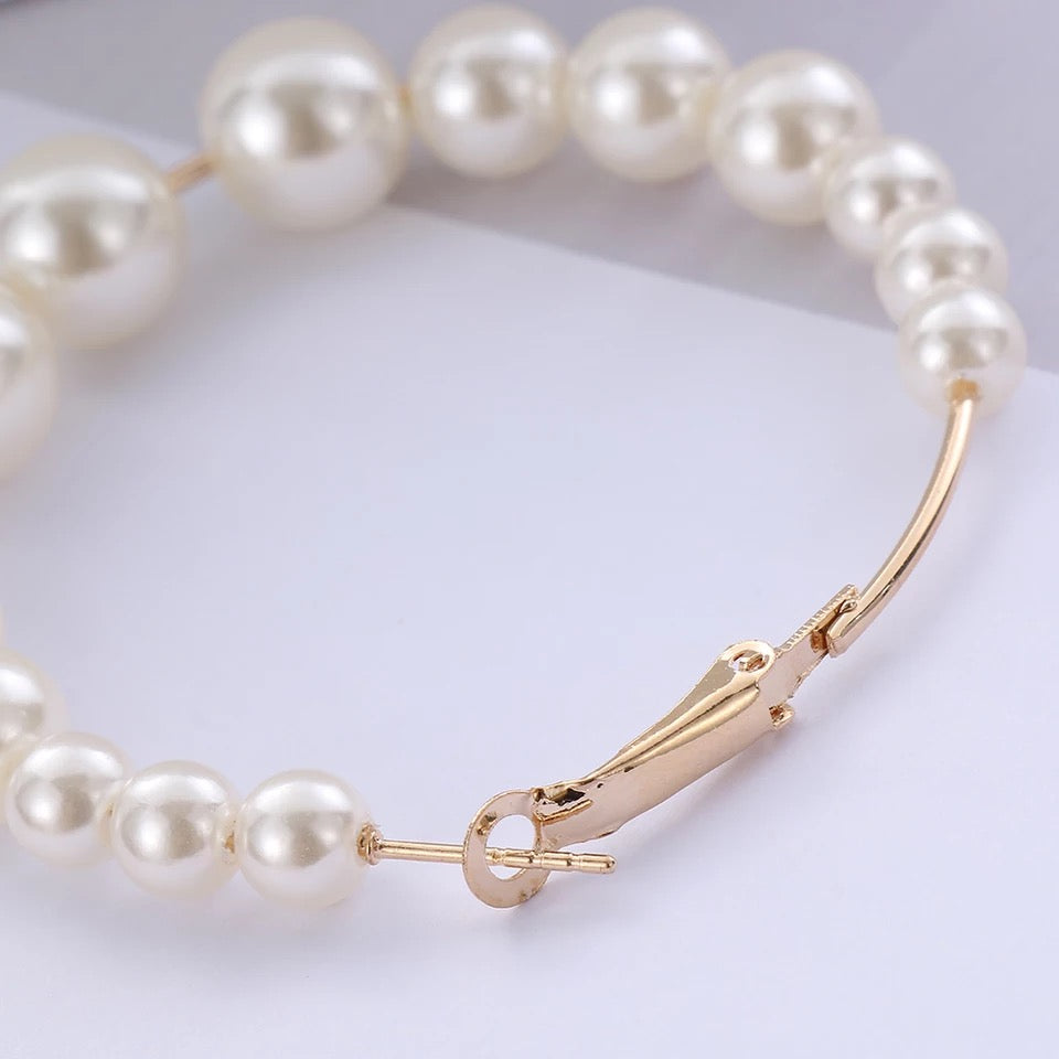 Pearl Hoop Earrings | Cultured Pearl Earrings | Treasures of Pearl