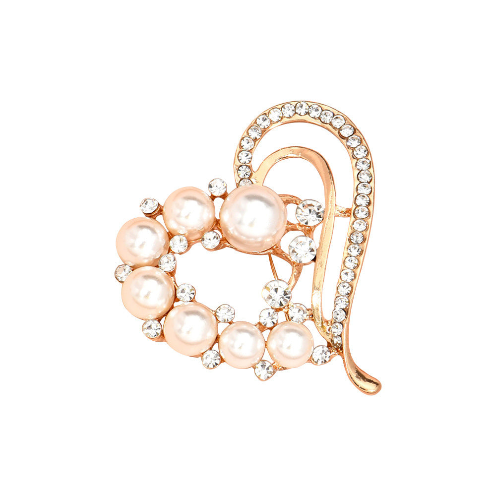 Heart & Pearl Magnetic Brooch 2295